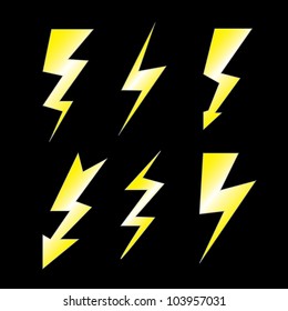 Set of lightning - Vector