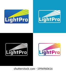 Set of LightPro Logo Design Template for Lighting Professional Company, Laser Art, Multimedia Event or etc.