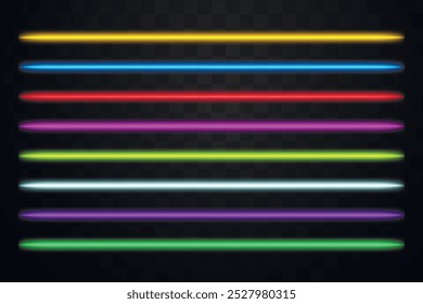 Set of lights and sparks glitter glowing effect. Isolated on transparent background. Bright gold flashes and glares. Vector illustration.