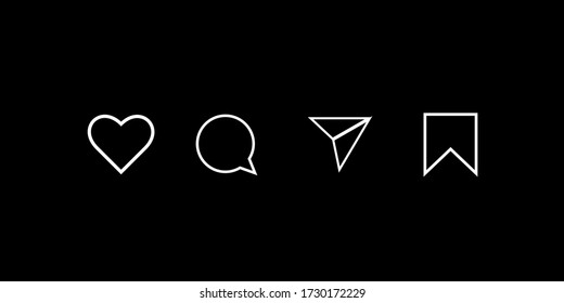 set like, comment, sent, bookmark icon