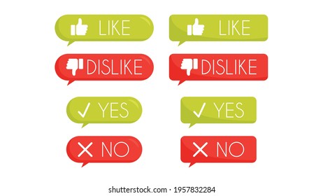 Set of like and dislike web notifications, vector Illustration 