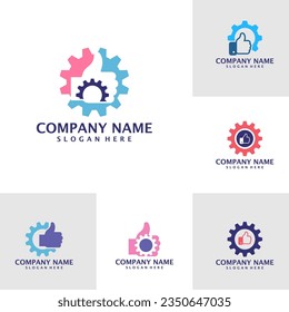 Set of Like Gear logo design vector. Good Gear logo design template concept