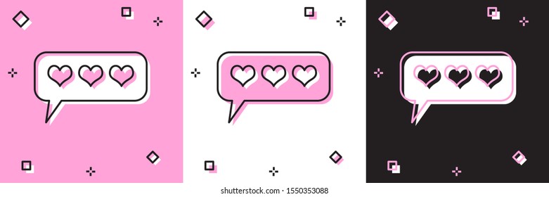 Set Like and heart icon isolated on pink and white, black background. Counter Notification Icon. Follower Vector Illustration