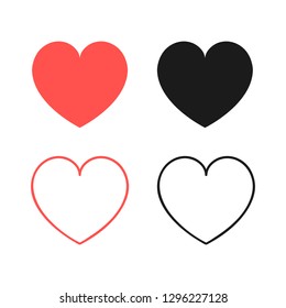 Set Like and Heart icon. Live stream video, chat, likes. Social media.