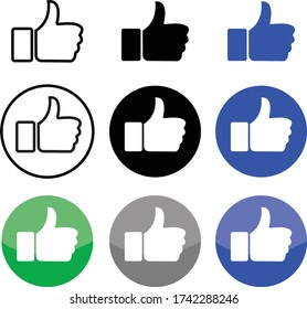 Set of Like icons. Vektor-Abbildung 