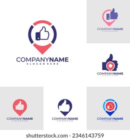 Set of Like Point logo design vector. Good Point logo design template concept
