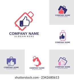 Set of Like Suitcase logo design concept vector. Suitcase logo design template