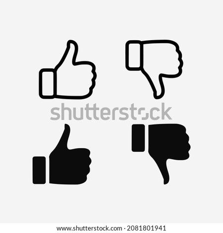 Set of like and unlike icons