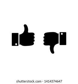 set of like and unlike icons. thumb up and down isolated on white background. vector Illustration.