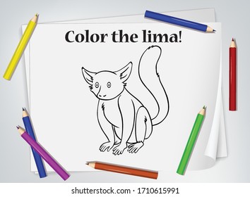 Set lima of cartoon illustration