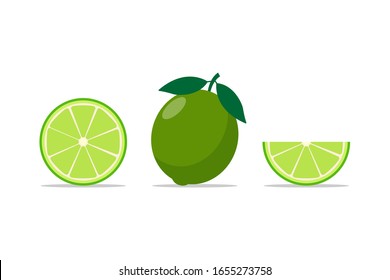 Limes Slice Fresh Natural Fruit Graphic Stock Vector (Royalty Free