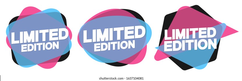 Set limited edition tags, bubble banner design template, app icons, vector illustration
