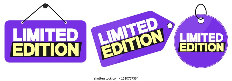 Set Limited Edition tags design template, promo banners, vector illustration