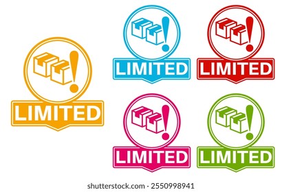 set limited sign icon symbol sticker template design vector illustration