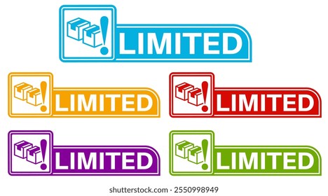 set limited sign icon symbol sticker template design vector illustration