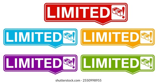 set limited sign icon symbol sticker template design vector illustration