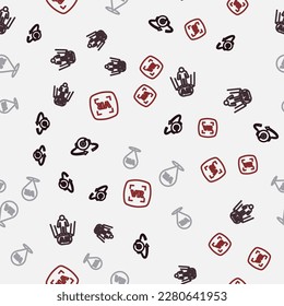 Set line 360 degree view, Augmented reality AR, Virtual and  on seamless pattern. Vector