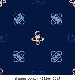 Set line 360 degree view,  and VR controller game on seamless pattern. Vector