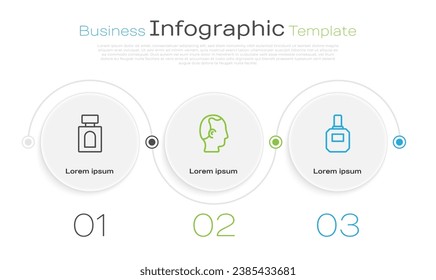 Set line Aftershave, Baldness and . Business infographic template. Vector