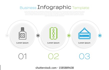 Set line Aftershave, Blade razor and Barbershop. Business infographic template. Vector