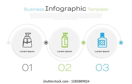 Set line Aftershave, Cream or lotion cosmetic tube and Aftershave. Business infographic template. Vector