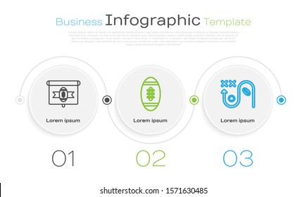 Set line American football on tv program, American Football ball and Planning strategy concept. Business infographic template. Vector