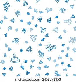 Set line Aroma candle, Sauna thermometer and broom on seamless pattern. Vector