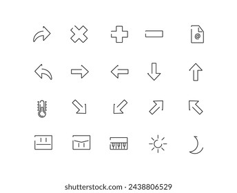 Set of line Arrow icons web interfaces