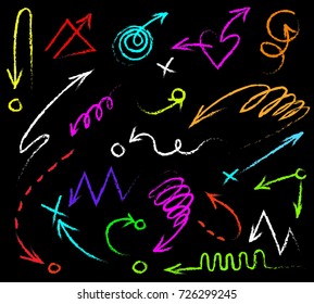 Set of line arrows