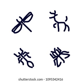 set line art animal logo icon vector for company or club