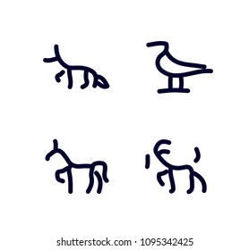 set line art animal logo icon vector for company or club
