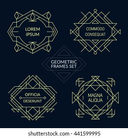 Set Line Art Decorative Geometric Frames Stock Vector (Royalty Free ...