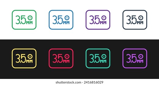 Set line Audio jack icon isolated on black and white background. Audio cable for connection sound equipment. Plug wire. Musical instrument.  Vector