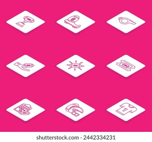 Set line Award cup and American football ball, Soccer or shoes with spikes, Whistle, Football on hand, ticket, Planning strategy concept and helmet icon. Vector