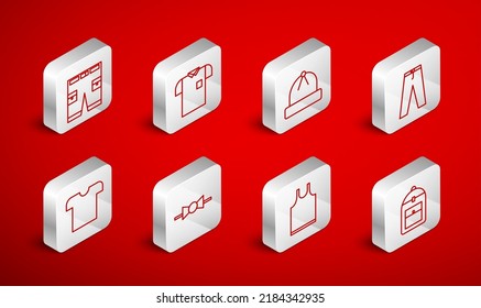 Rucksack, Polo-Hemd, Wintermütze, Ameisen, Sleeveless-T-Shirt, Kurz- oder Hose-Shirt, Kuh-Krawatte und Icon. Vektorgrafik