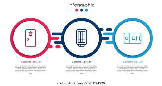 Set line Backstage, Softbox light and Photo and video shooting. Business infographic template. Vector