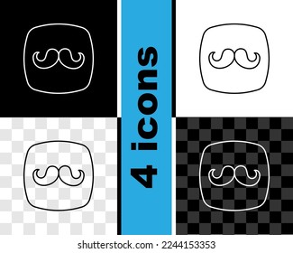 Set line Barbershop icon isolated on black and white, transparent background. Hairdresser logo or signboard.  Vector