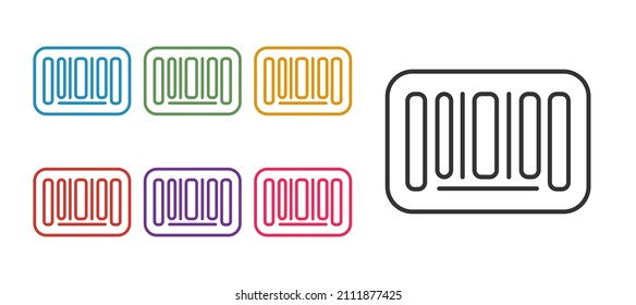 Set line Barcode icon isolated on white background. Set icons colorful. Vector