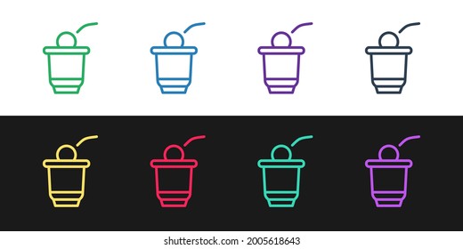 Set line Beer pong game icon isolated on black and white background. Alcohol party game. Vector