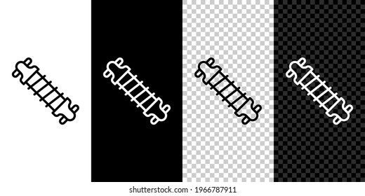Set line Bicycle suspension icon isolated on black and white background.  Vector