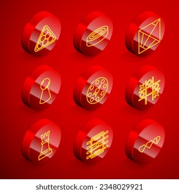 Set line Billiard balls in triangle, Checker game chips, Rubik cube, Chip for board, Twister, Tic tac toe, Chess and Hockey table icon. Vector