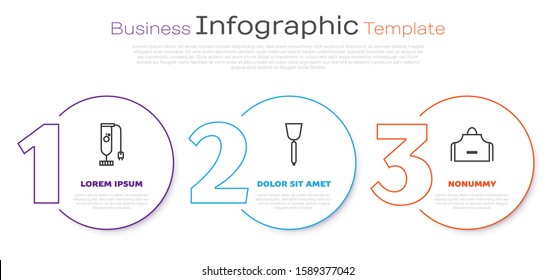 Set line Blender , Spatula  and Kitchen apron . Business infographic template. Vector