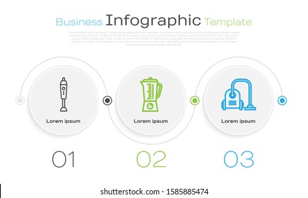 Set line Blender , Blender  and Vacuum cleaner . Business infographic template. Vector