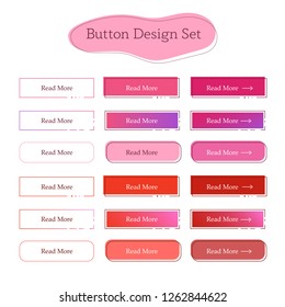 Set of line blue and green buttons. Navigation of website. Vector design template