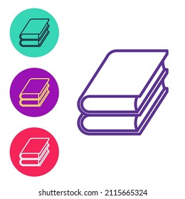 Set line Book icon isolated on white background. Set icons colorful. Vector