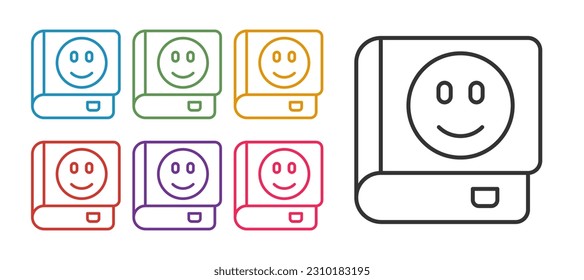 Set line Book icon isolated on white background. Set icons colorful. Vector