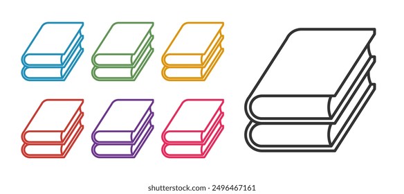 Set line Book icon isolated on white background. Set icons colorful. Vector