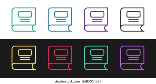 Icono del libro aislado en el fondo blanco y negro.  Vector