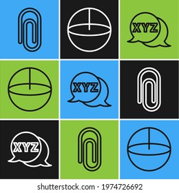 Set line Book with word mathematics, Calculator and Calculator icon. Vector