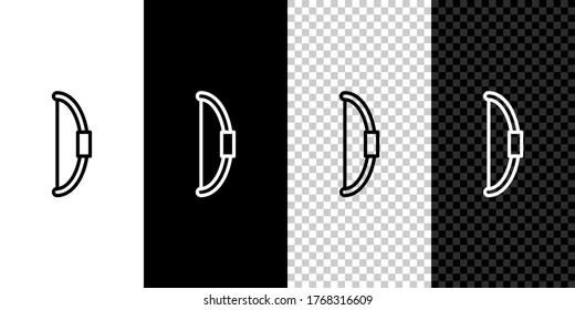 Set line Bow icon isolated on black and white background. Vector